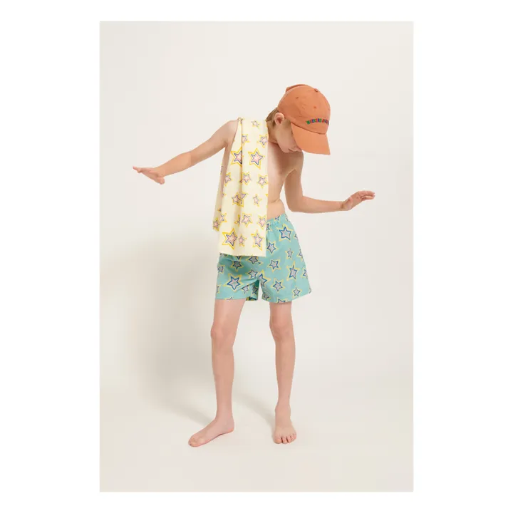 Weekend House Short de Bain Etoiles Fibres Recyclées | Vert d'eau