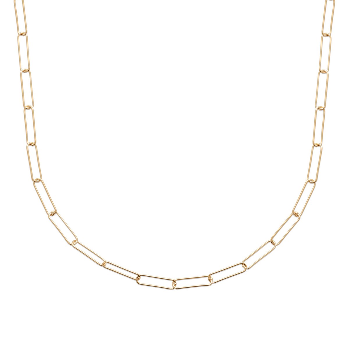 Collier Brillaxis plaqué or maille forçat fantaisie
