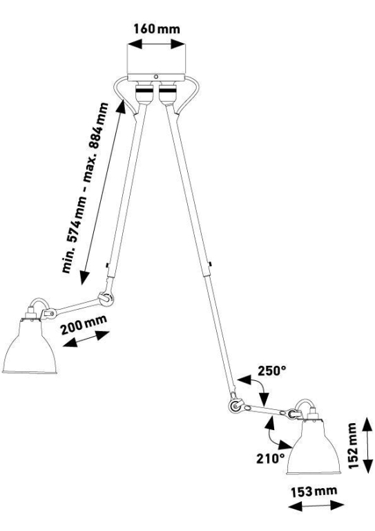 DCW éditions Les Doubles de Gras N302 plafondlamp Ø15.3 zwart
