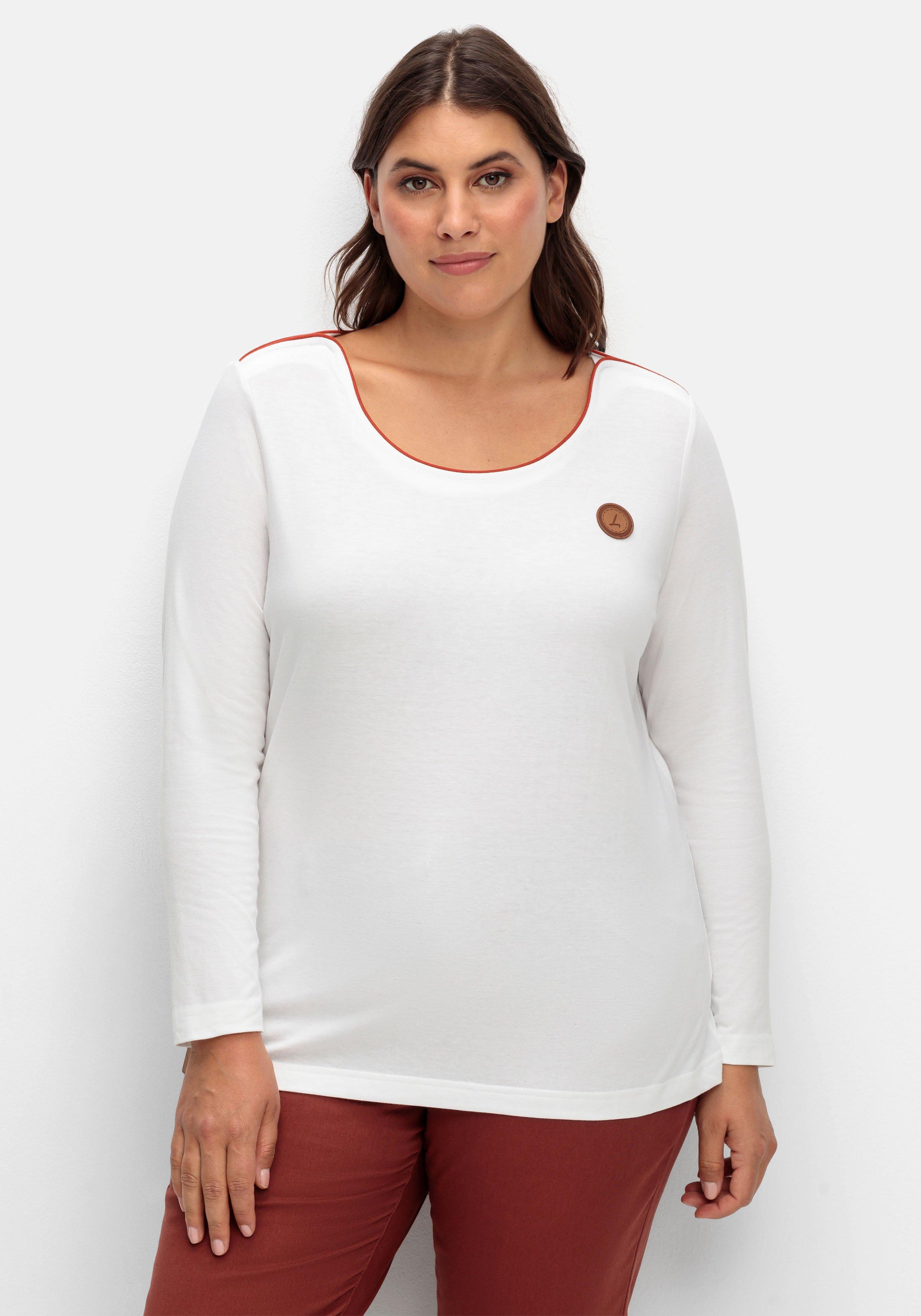 Langarmshirt mit Kontrastpaspeln