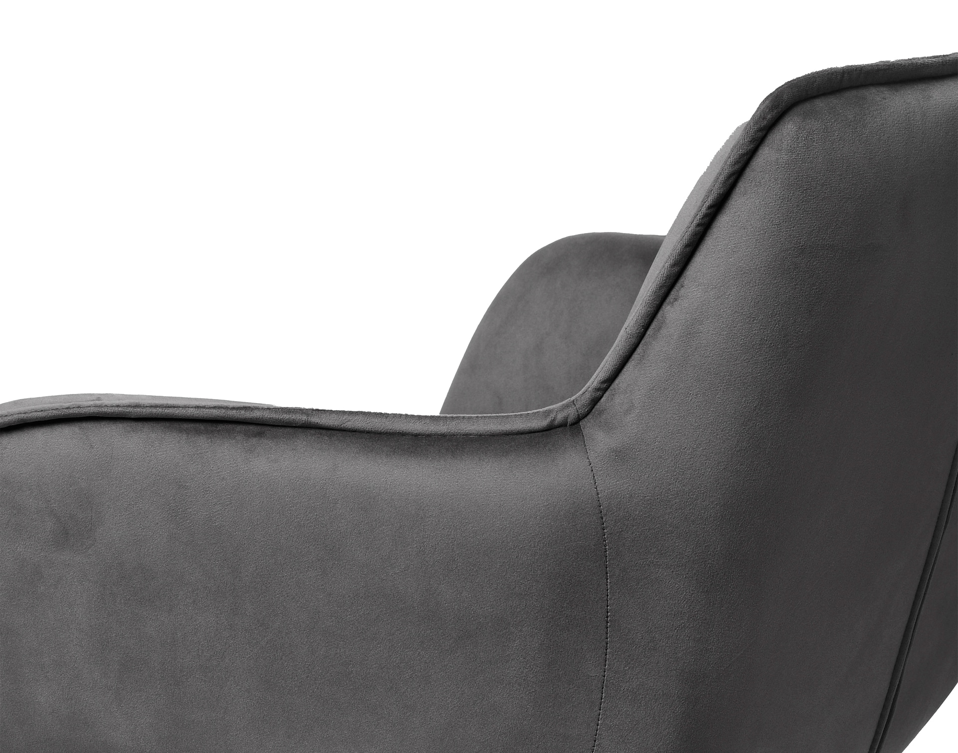 Armlehnstuhl CLEO Samtvelour grau/schwarz
