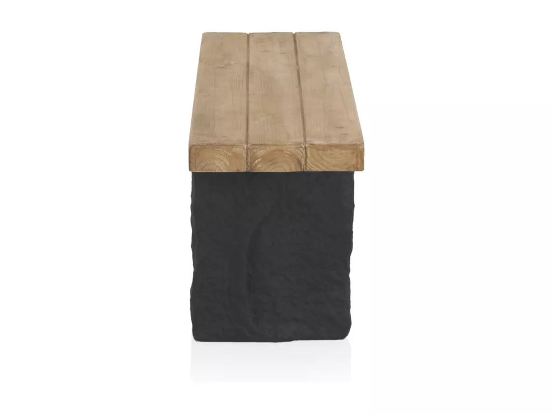 Banc en bois d'épicéa avec base en polyrésine mgo