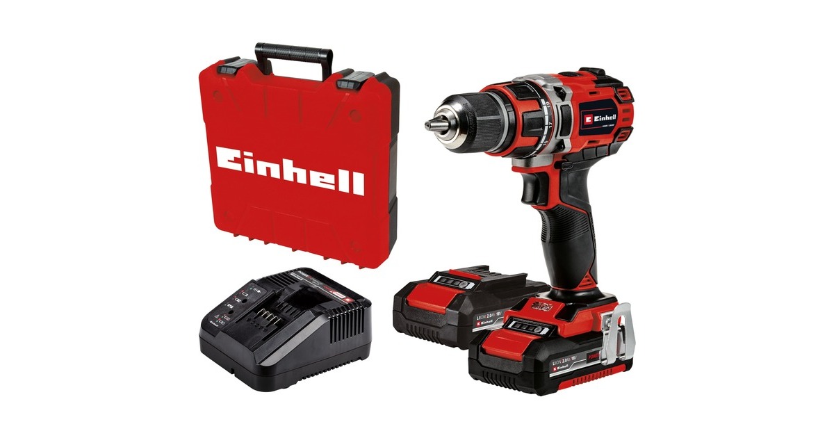EINHELLTE-CD 18/50 Li BL schroefboor  (Zwart/rood, Koffer, snellader en 2 accu's inbegrepen)