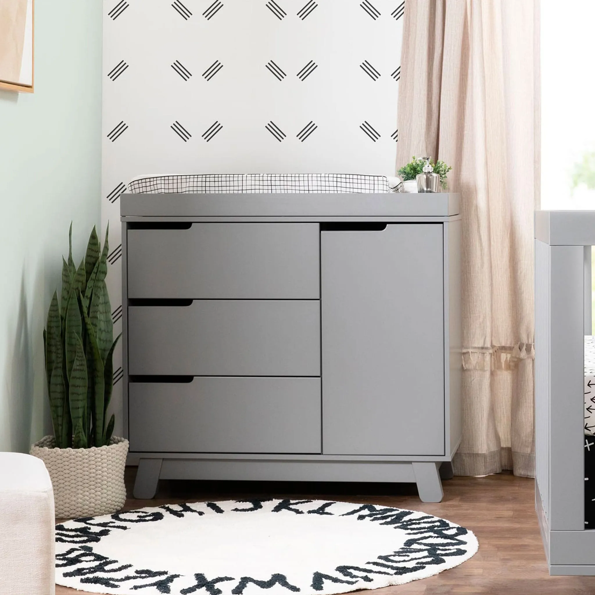 Babyletto Meuble à Langer à 3 Tiroirs Hudson avec Plateau Amovible - Gris