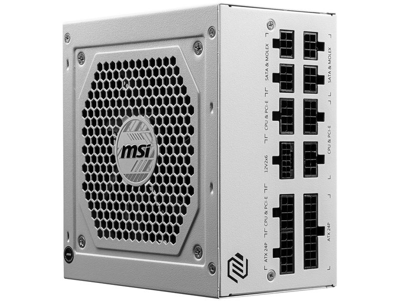 MSI Netzteil MAG A850GL PCIE5 WHITE 850 W Weiss Vollmodulares Netzteil mit 850 W Leistung