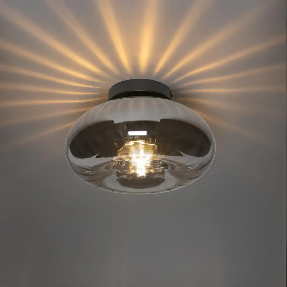 Qazqa plafondlampen ayesha zwart e27