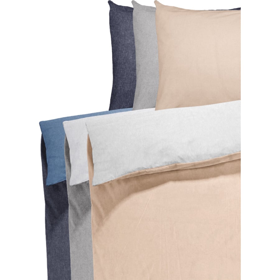 Bettwäsche Renforcé unifarbig 160x210 Duvet Nordisch, blau