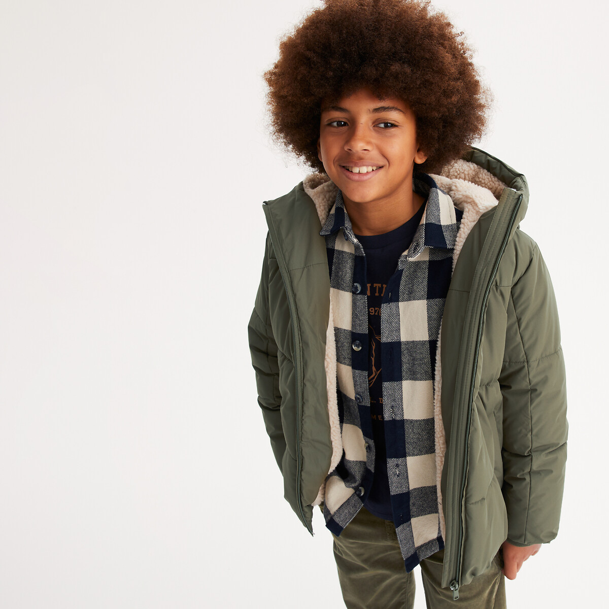 COLEÇÕES LA REDOUTE<br>Jaqueta quente com capuz e forro de sherpa