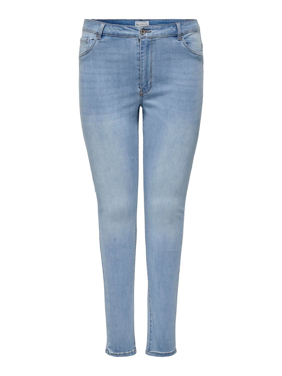 CARROSE Hohe Taille Skinny Fit Jeans Light Blue Denim