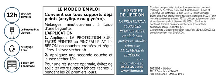 Protecteur boiseries intérieur Libéron Surfaces peintes incolore mat 0,5L