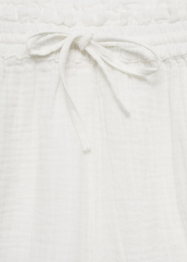 MANGO Cotton shorts with elastic waist Natural white