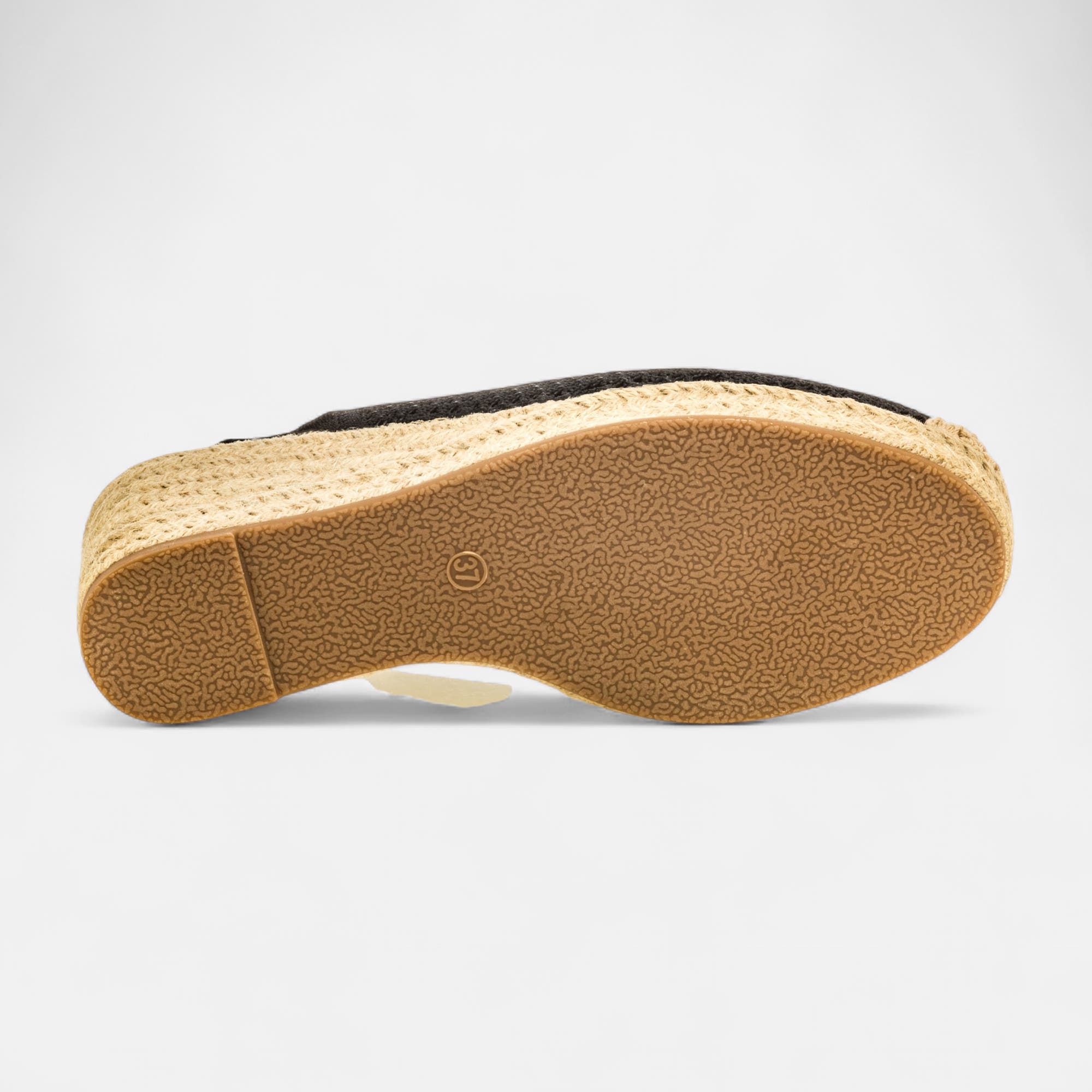 Espadrilles à talon compensé Femme noir