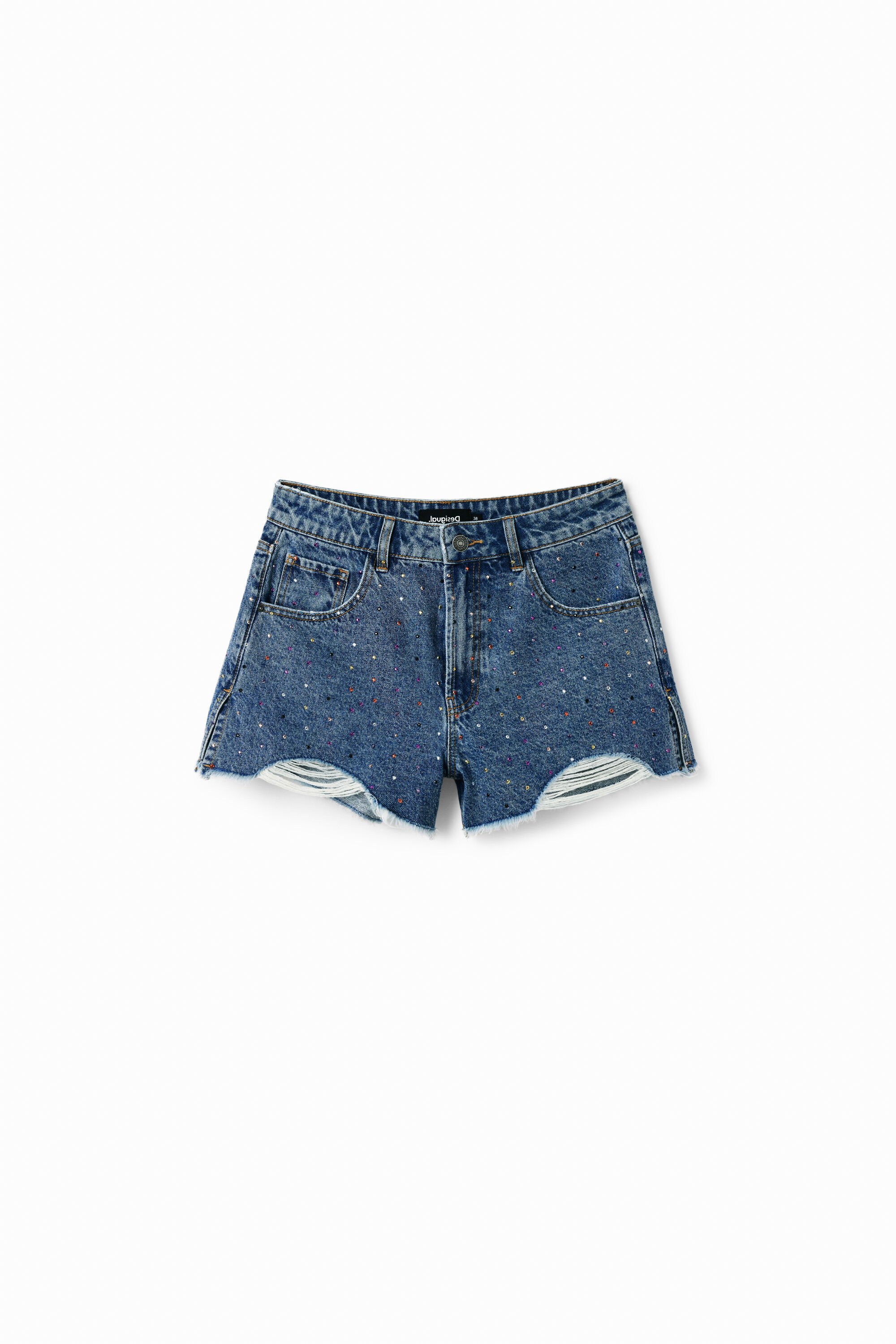 Short en jean clous