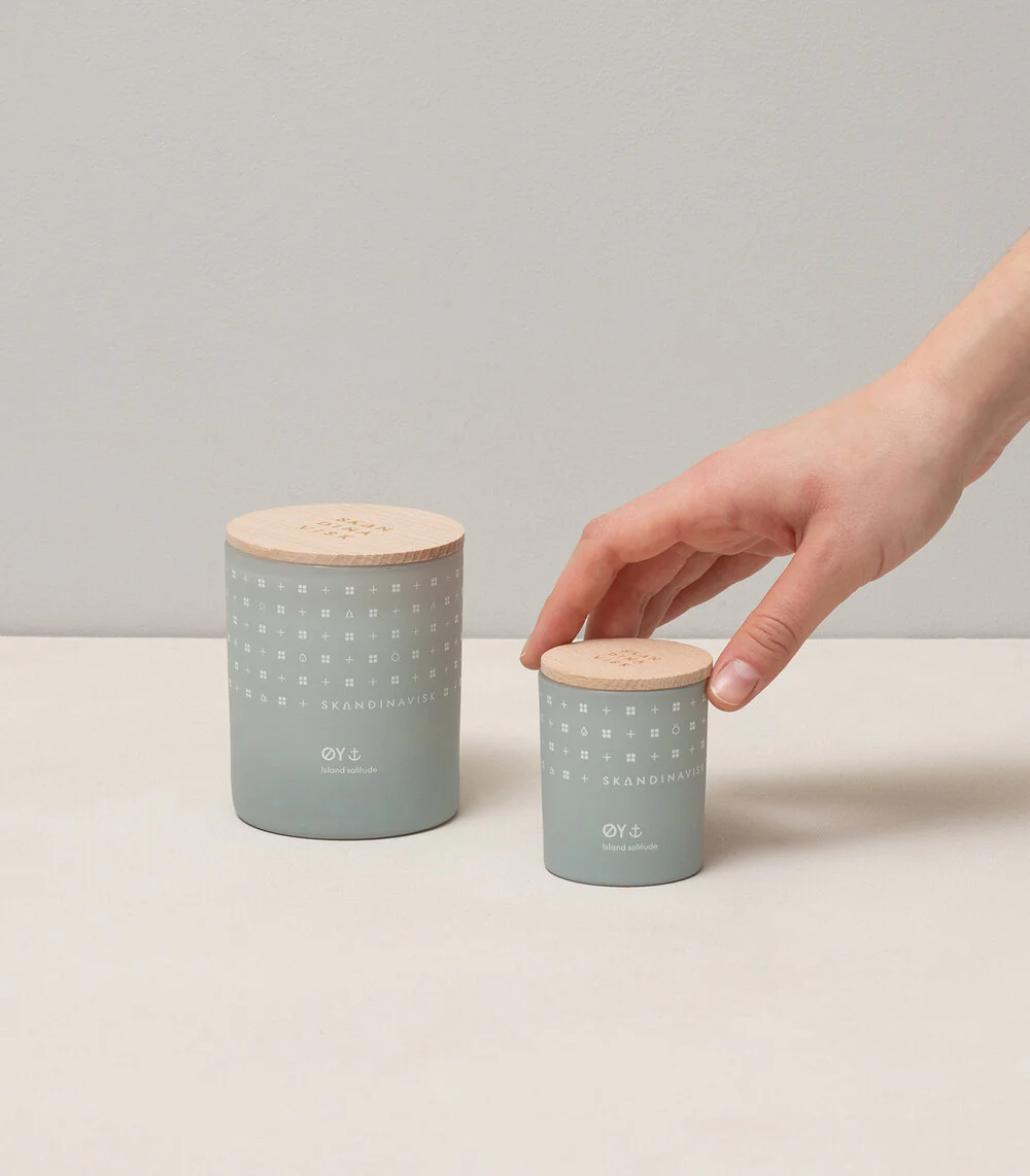 Skandinavisk  Øy duftlys, 65g. - Powder Blue