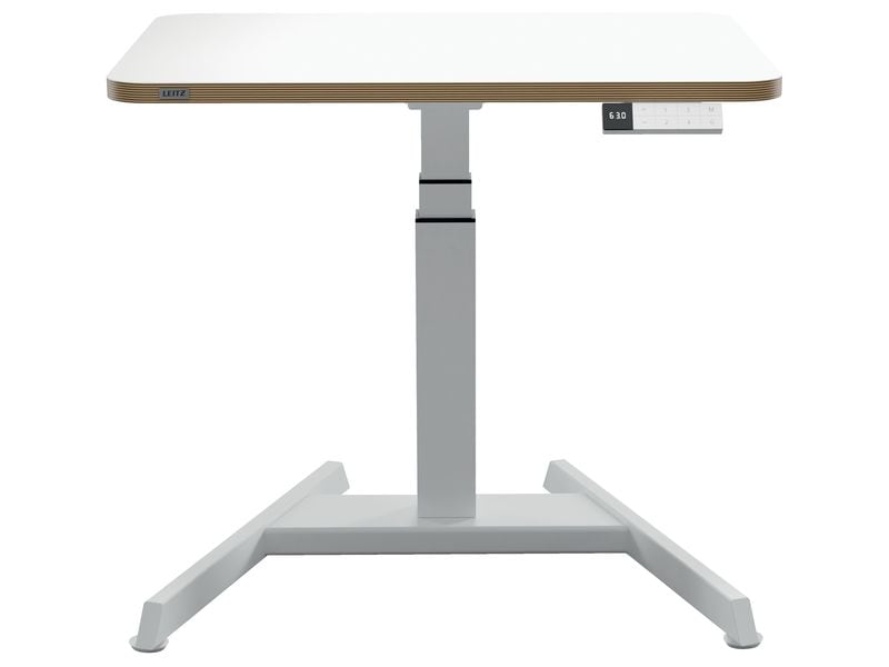 Leitz Ergo, höhenverstellbarer Sitz-Stehtisch Weiss Elektrisch höhenverstellbarer Schreibtisch