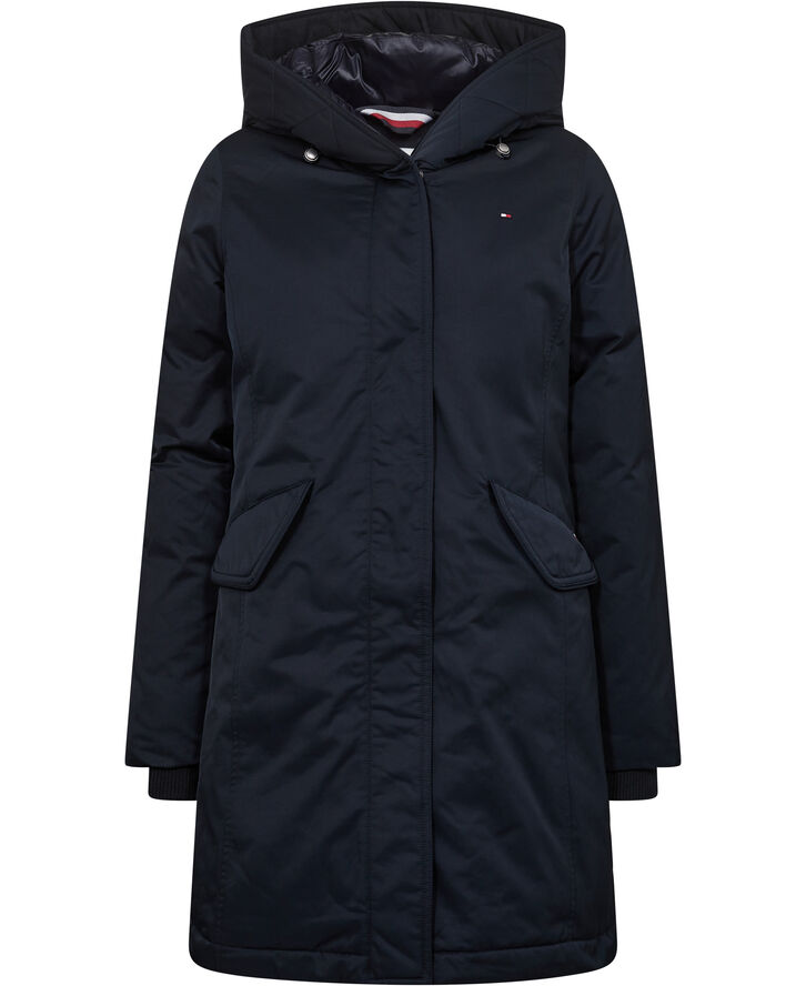 Tommy Hilfiger NYLON MIX PADDED HOODED PARKA Desert sky