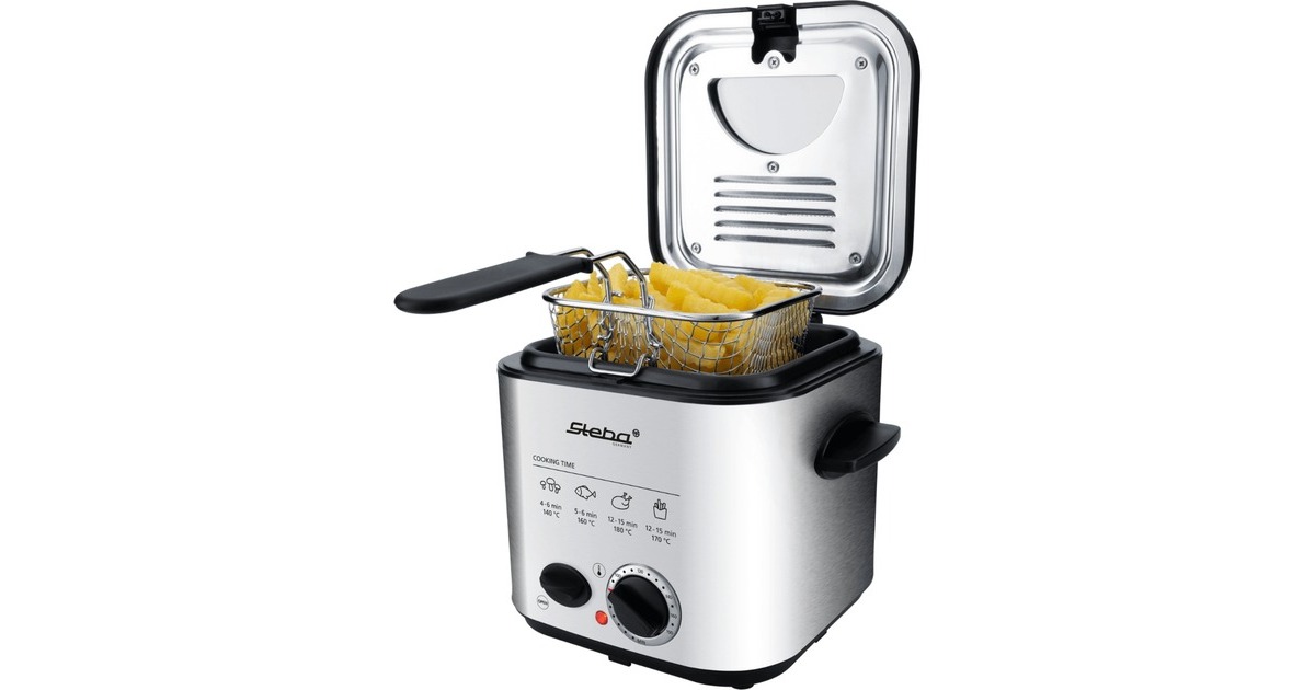 StebaDF95F - Minifriteuse/Fondue frituurpan  (Roestvrij staal/zwart, 1,25 Liter)