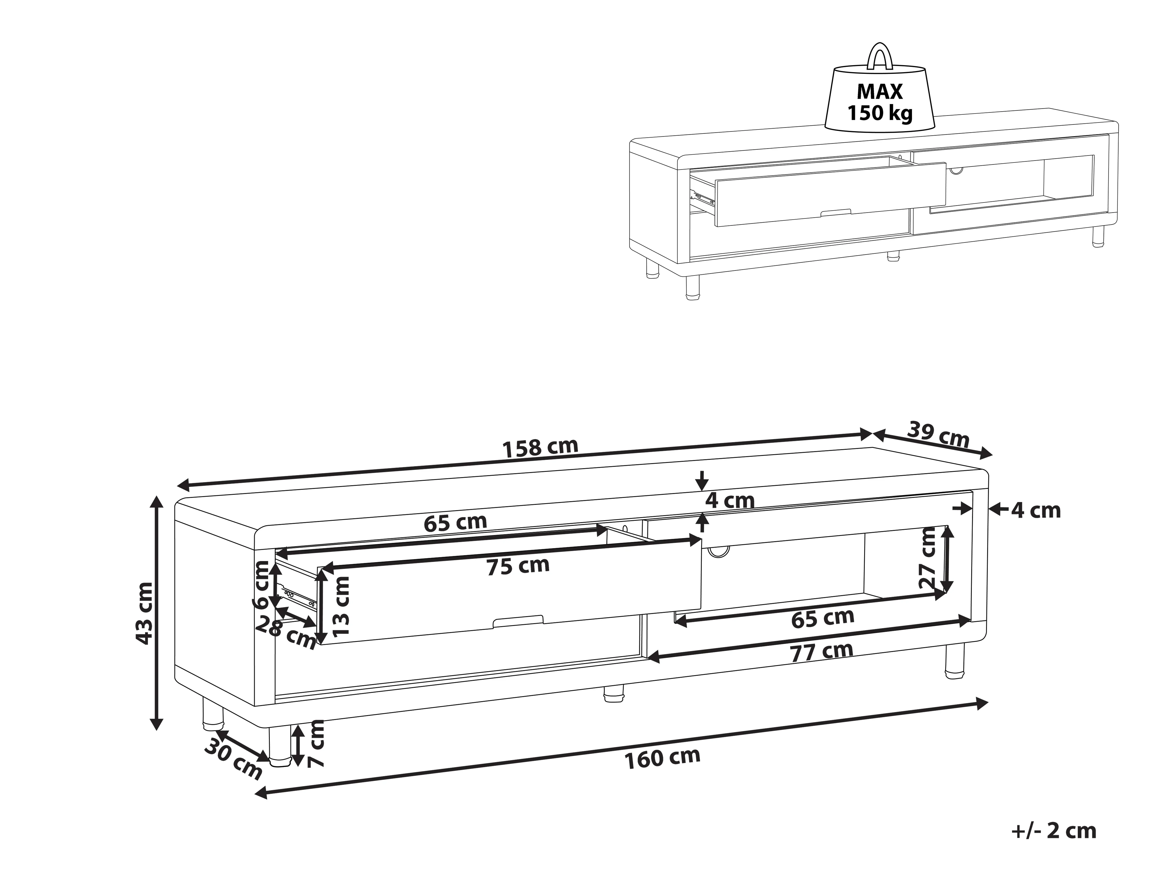 TV-meubel PEMBORKE Wit