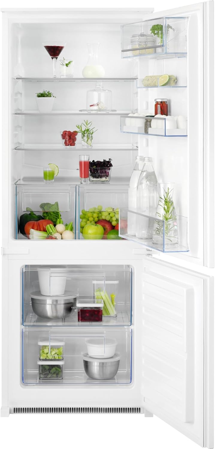 AEG Einbau-Kühl-Gefrier-Kombination 145cm, Serie 5000 ColdSense: schnelle Temperatur-Wiederherstellung, Kühlen 160L, Gefrieren 57L, LowFrost, LED-Display, Schnell-Gefrieren, Schlepptür, TSC5S142ES