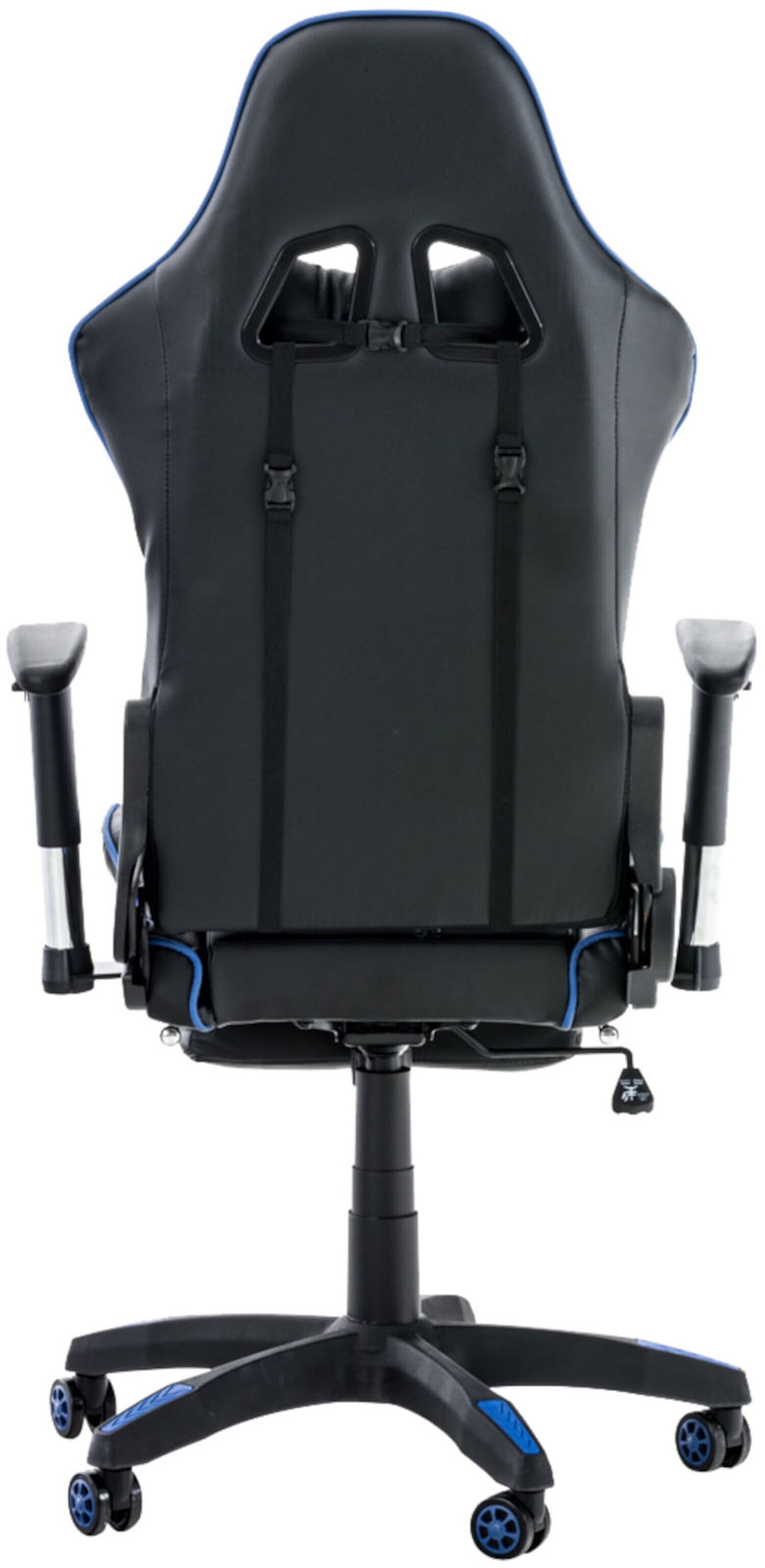 TPFLiving Racing Bürostuhl Turbine mit Fußablage Schwarz/Blau