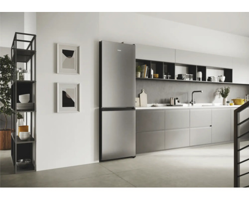HAIER HDW1618CNPK koel-vriescombinatie, afmetingen (B x H x D): 59,5 x 185 x 65,8 cm, koelgedeelte: 222 l, vriesgedeelte: 119 l, zwart