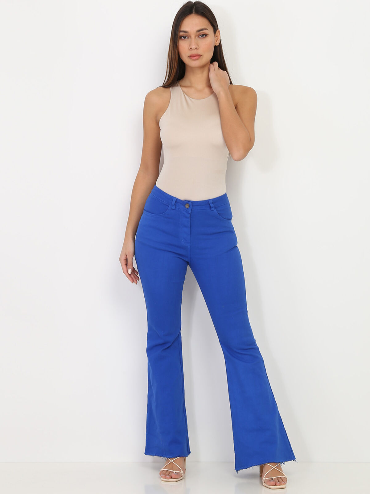 Jeans flare stretch- Bleu