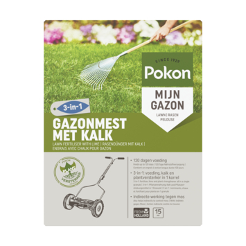 Pokon gazonmest met kalk 1 kg voor 15 m²