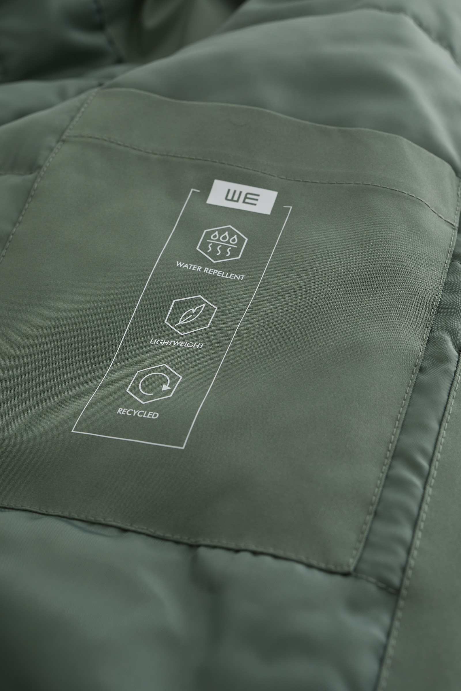 gewatteerde parka WE Fashion Lichtgroen