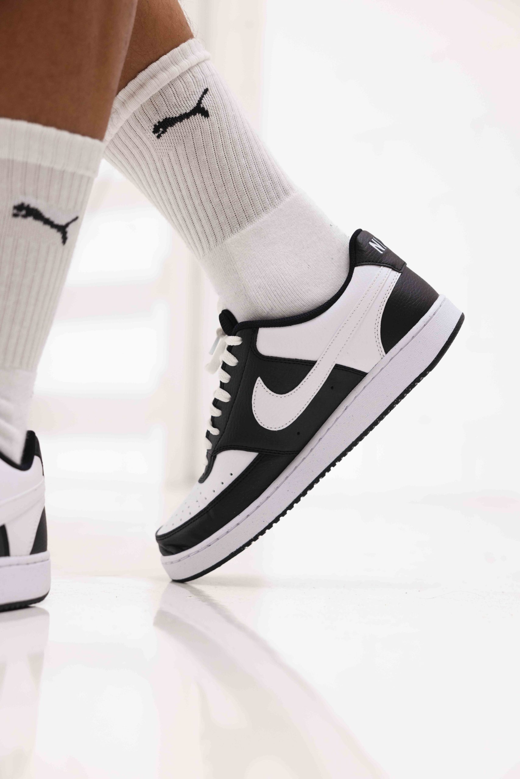 Nike Court Vision Low Sneakers Dames Zwart/Wit