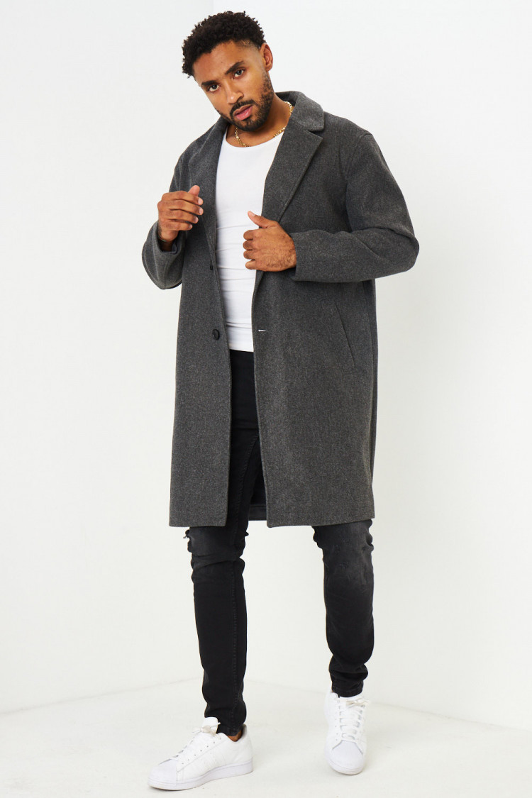 Manteau long élégant gris