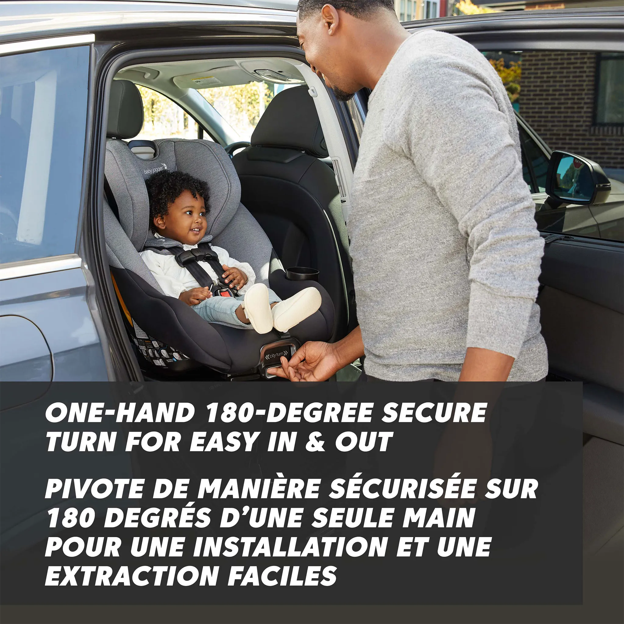 Baby Jogger Siège d'Auto City Turn™ Rotating Convertible 4-65lb - Paloma Greige