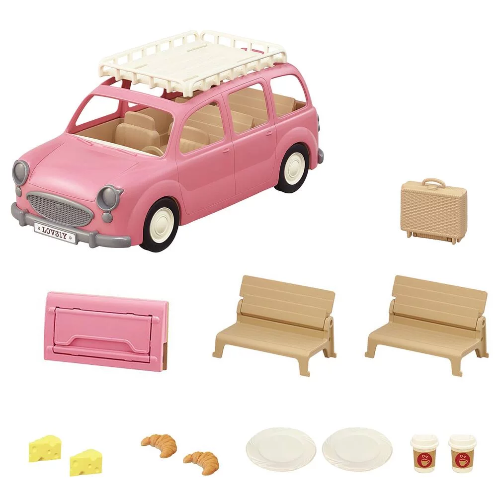 LE MONOSPACE ROSE ET SET DE PIQUE-NIQUE - SYLVANIAN VEHICULES