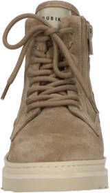 Nubikk suède veterboots taupe Bruin Suede Effen 30
