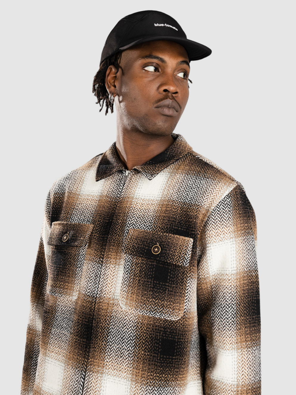 Anerkjendt Akoscar Check Jacket chocolate brown