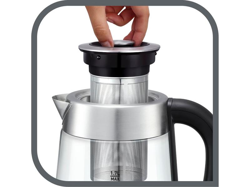 Tefal Wasserkocher BJ750D10 1.7 l, Schwarz/Silber Wasserkocher mit Warmhaltefunktion