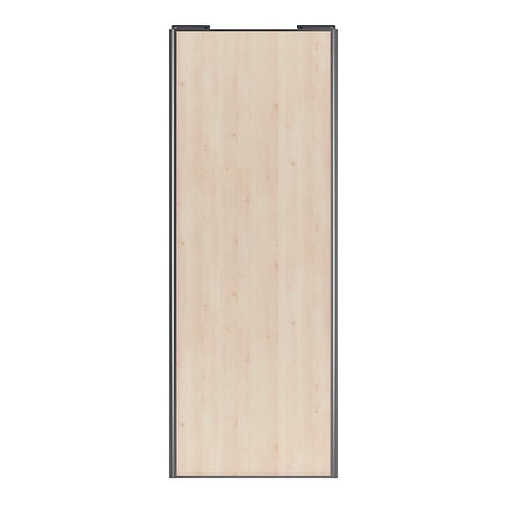 Porte de placard coulissante effet chêne clair profil gris GoodHome Arius H. 248,5 x L. 92.2 cm + amortisseurs