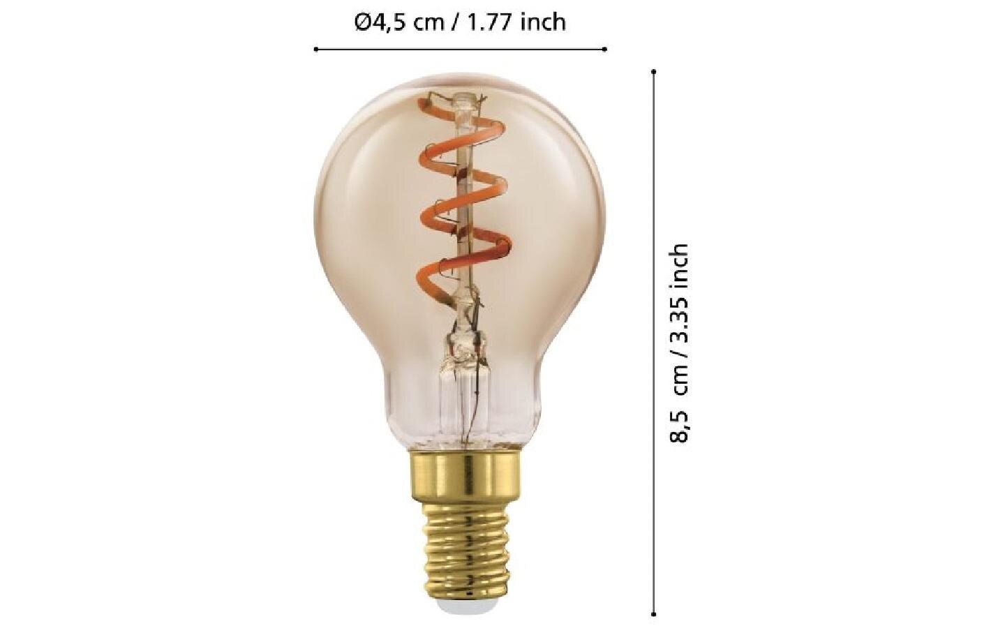 Lampe 4 W E14 WarmweissLED Filament-Leuchtmittel aus amberfarbenem Glas