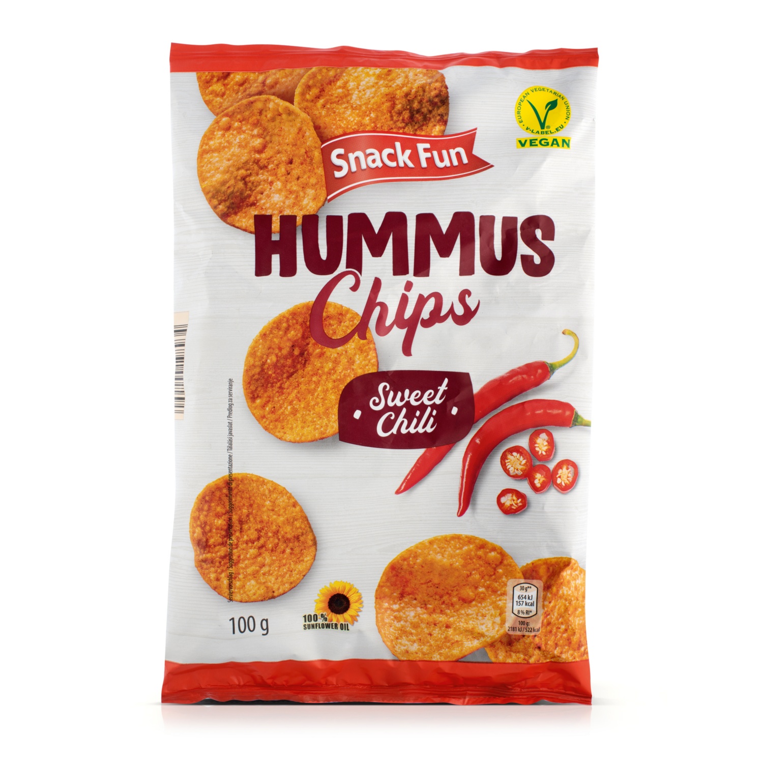 SNACK FUN Hummus Chips, Sweet Chili 100 g