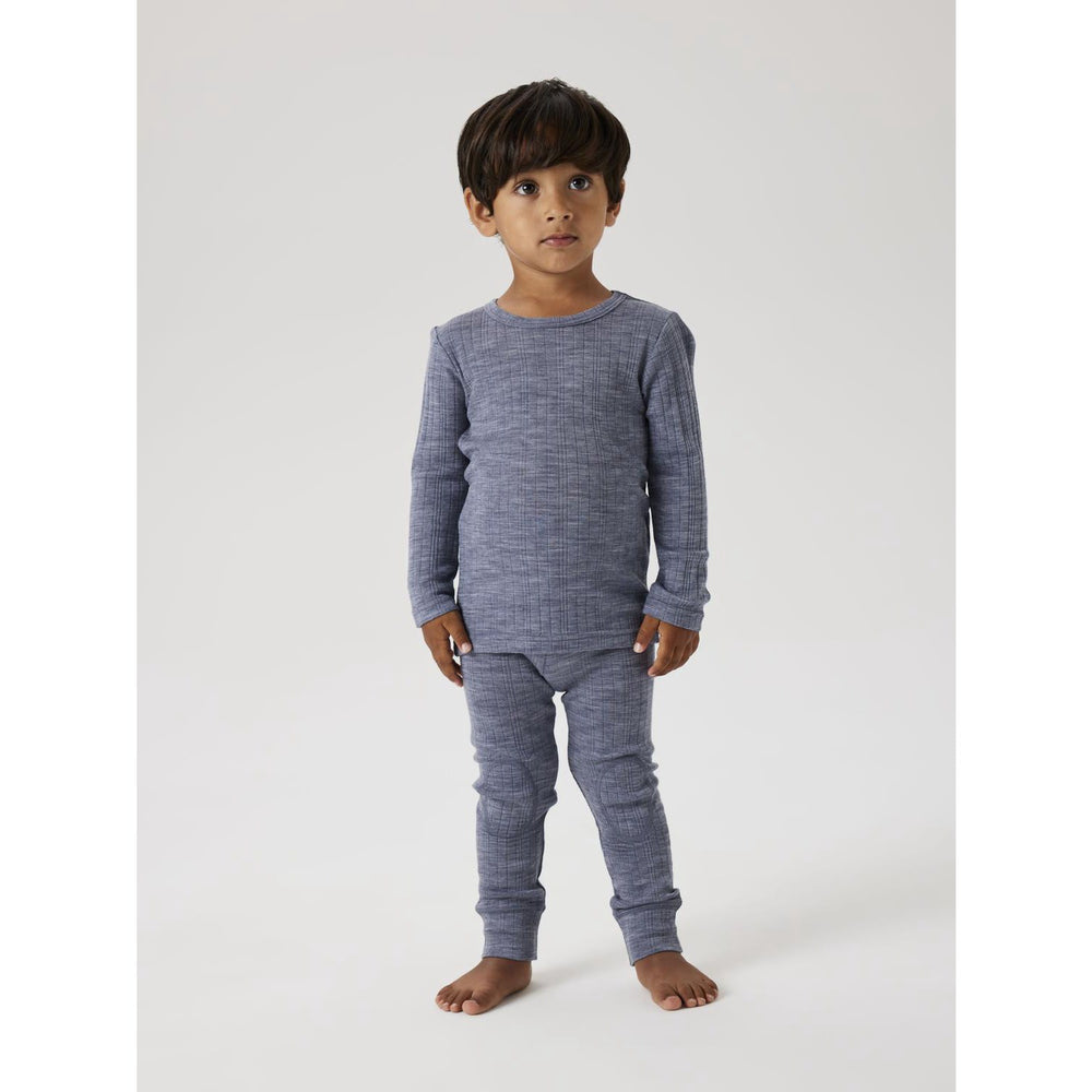 Køb Name It Folkstone Gray Nmmwang Uld Needle Long Johns Solid Noos