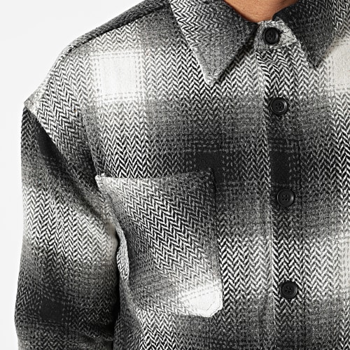 Surchemise A Carreaux KD635 Gris Blanc