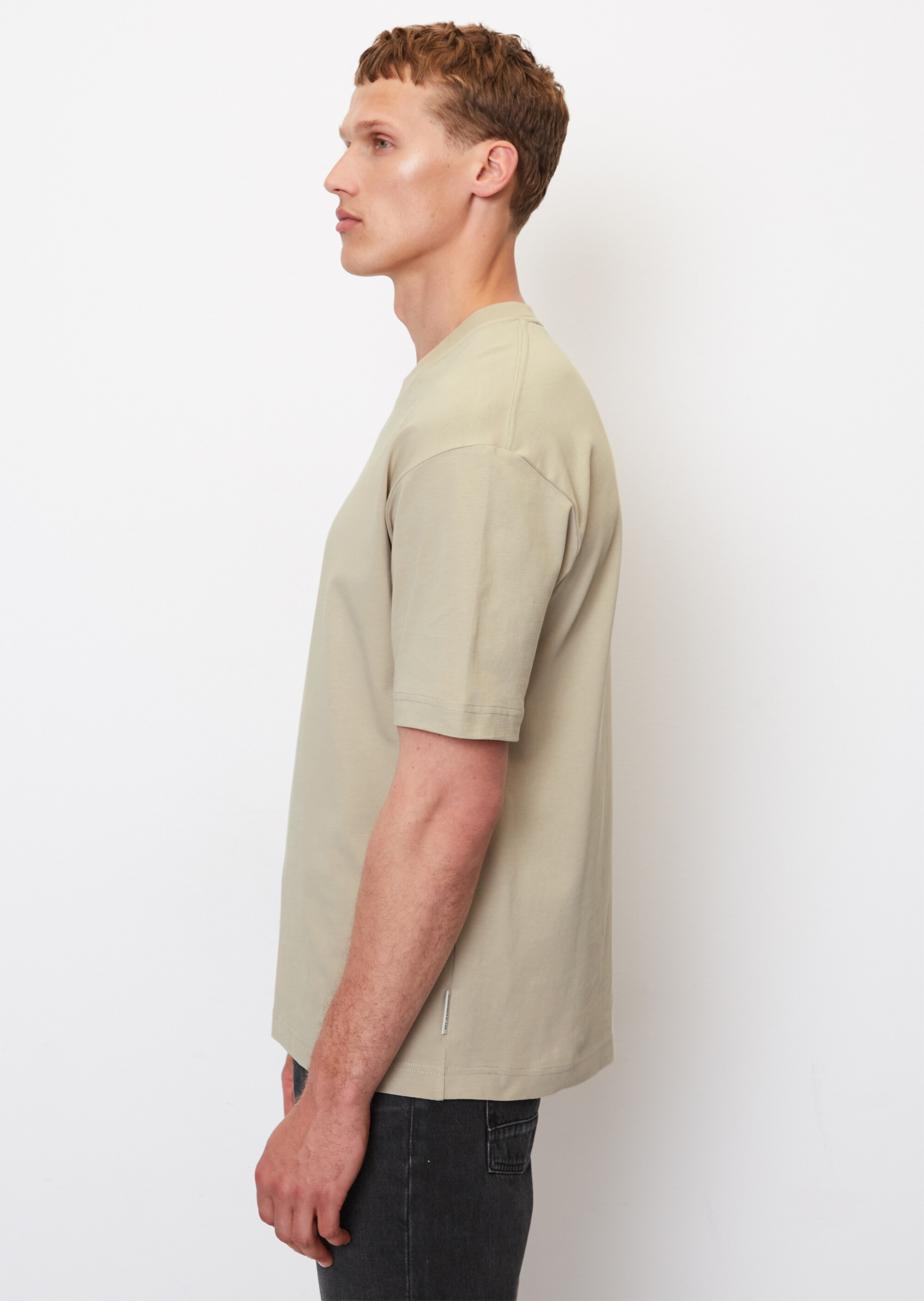Rundhals-T-Shirt relaxed aus schwerem Heavy-Jersey