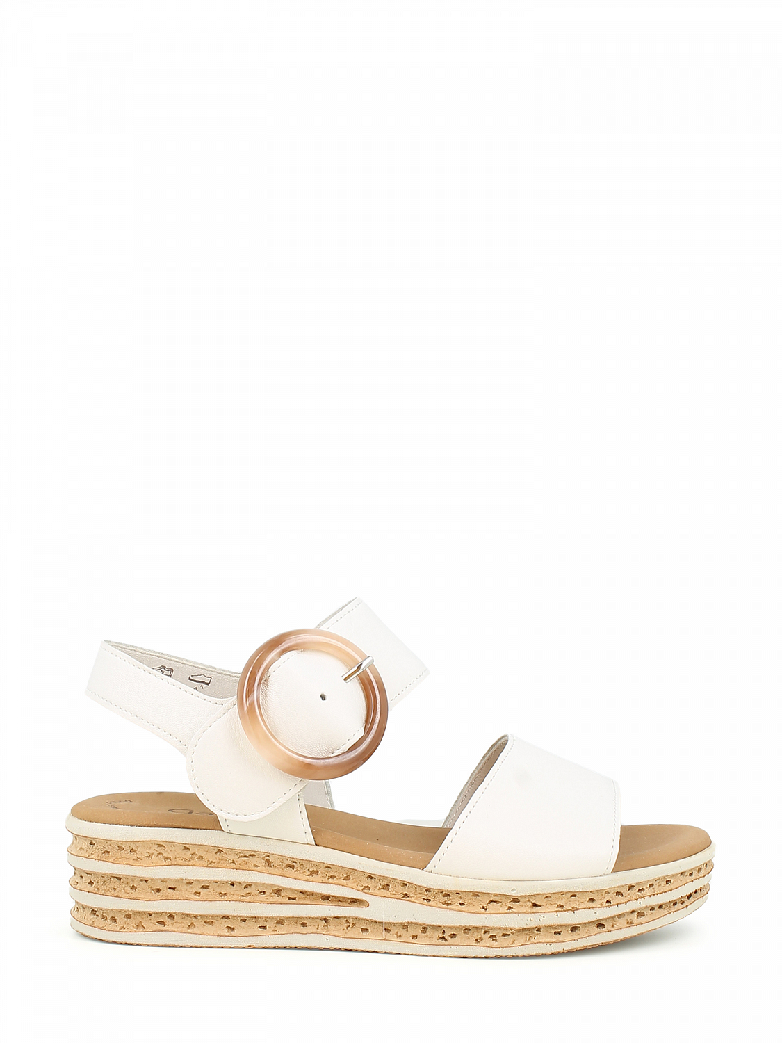 Gabor Platform Sandal Cream Leather