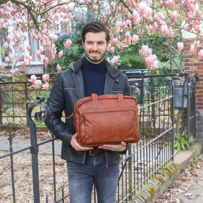BEAR DESIGN Business- / Laptoptaschen Cognac Leder