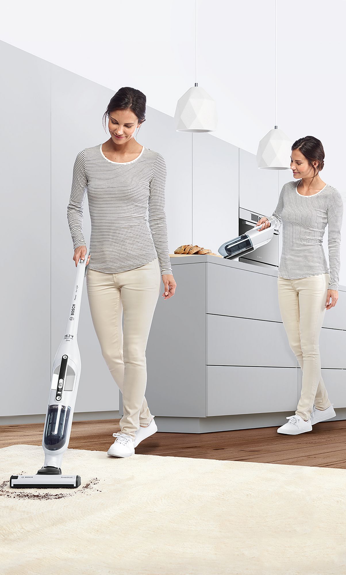 Aspirador de pó sem fio Flexxo Série 4, 25,2 V, branco, BBH32551