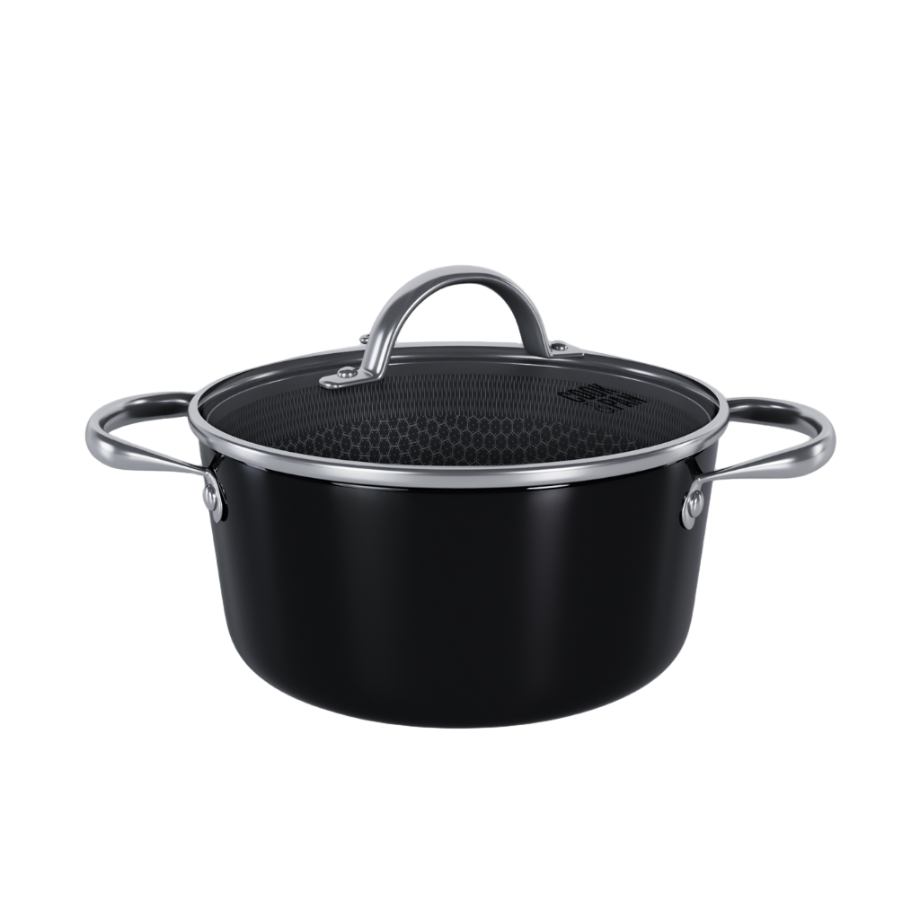 Signature Honey Kookpan met deksel 22 cm - RVS