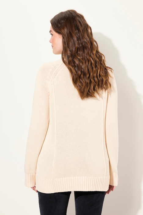 Pullover, Ziernähte, Stehkragen, Langarm, Biobaumwolle
