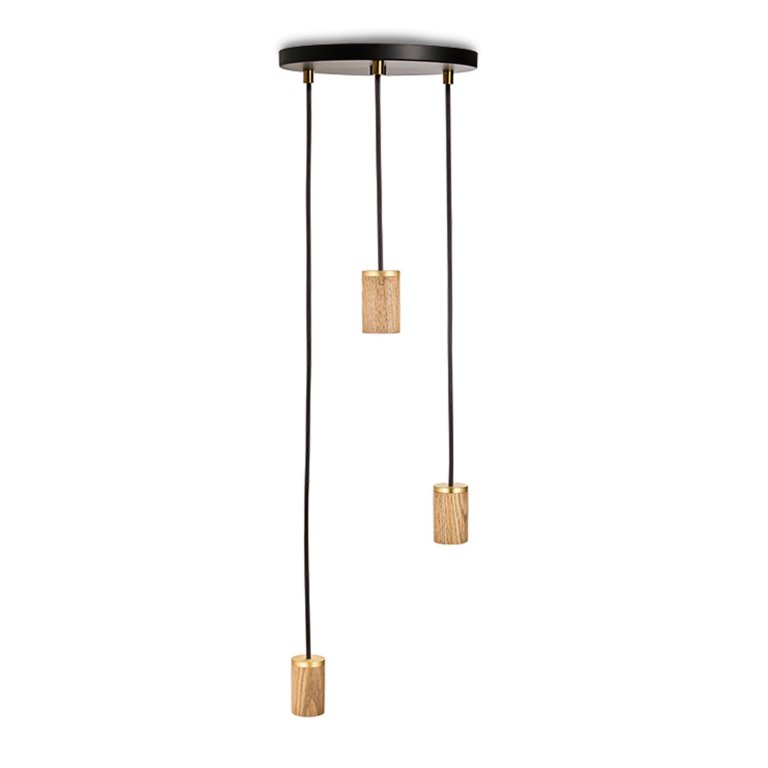 Tala LED Triple 3 cluster hanglamp Ø25 zwart eiken