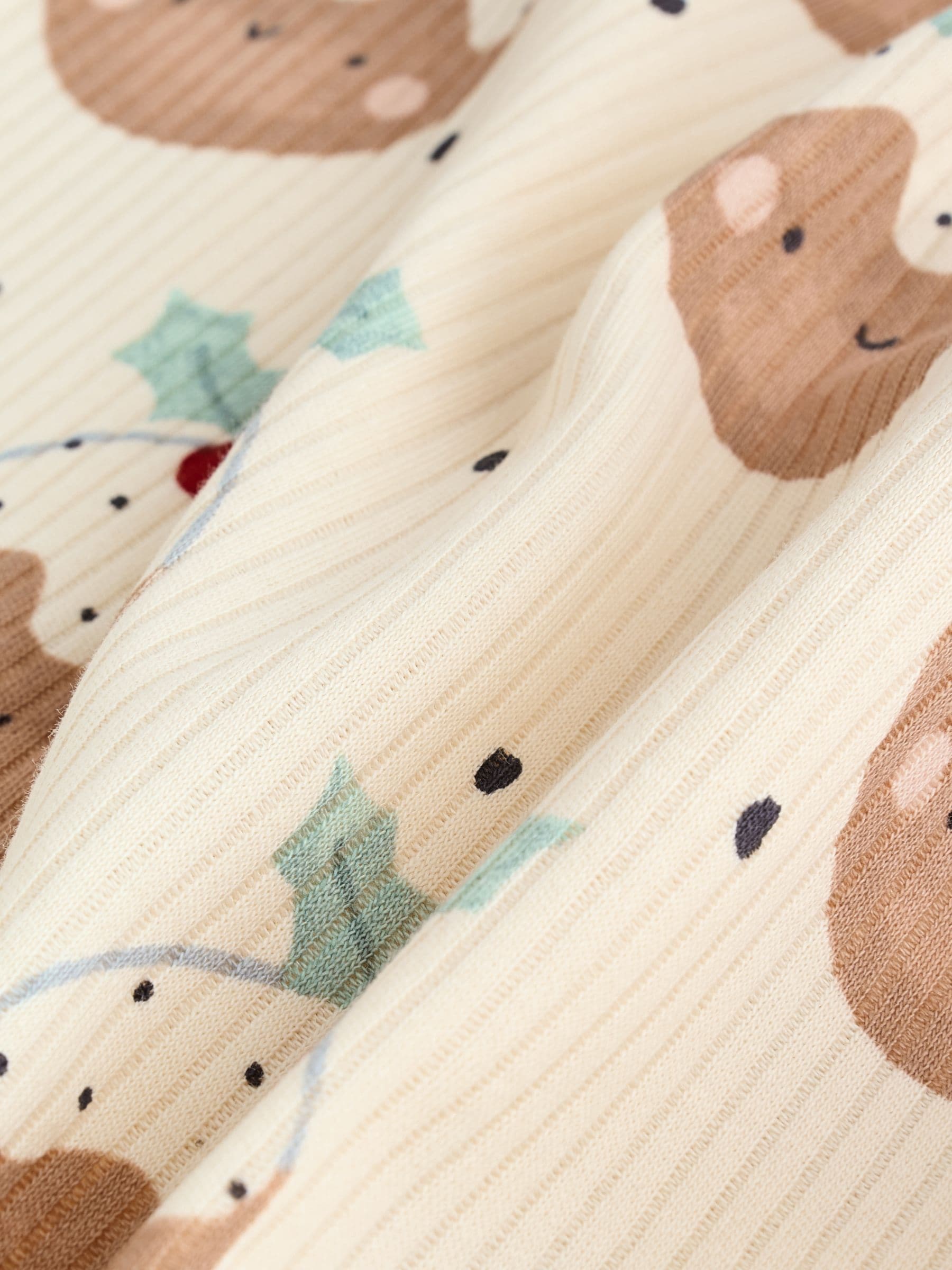 Ecru - Baby Kerstmis pyjama's met drukknopen 3 stuks (0mnd-2jr)