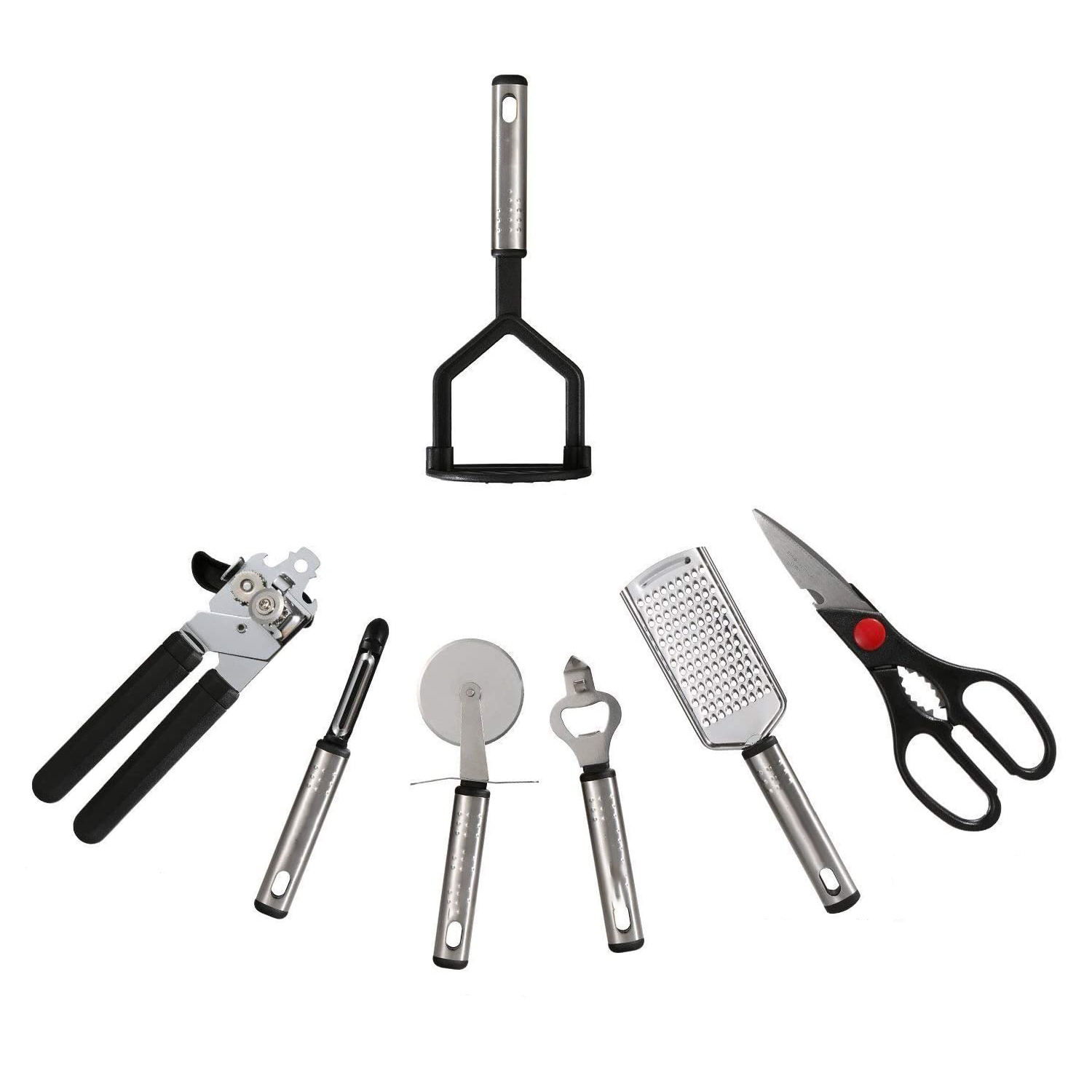 (42-tlg. Set) Küchenhelfer Utensilien Kochgeschirr Starter Kit Zubehör zum Backen und Kochen - Schwarz