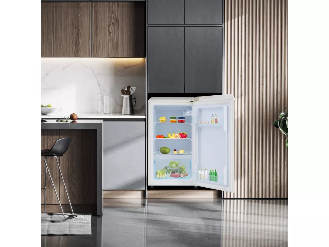 Réfrigérateur,76L, 1 PORTR,éclairage par LED,Pieds réglables,41*42*75 cm,blanc